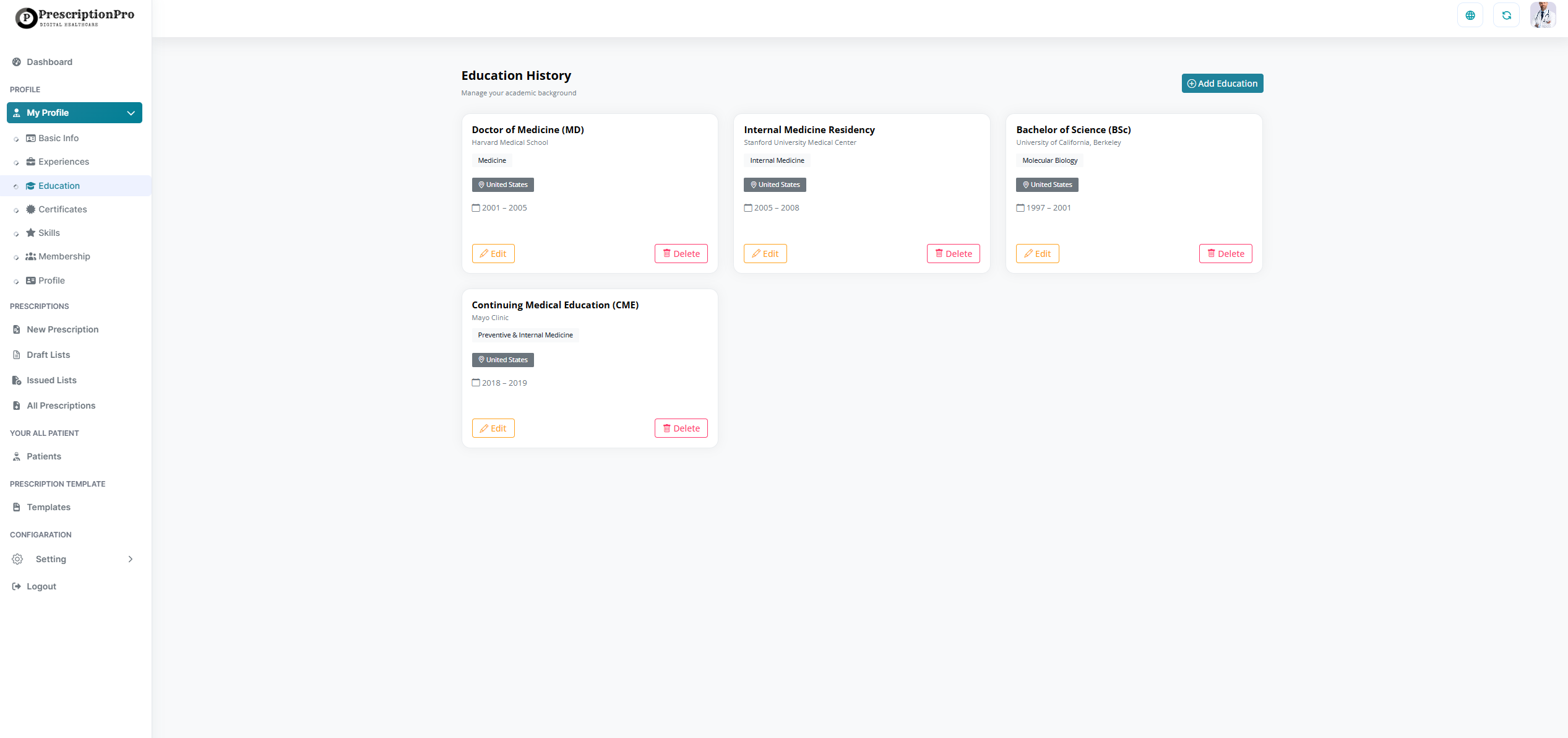 Doctor Profile Example